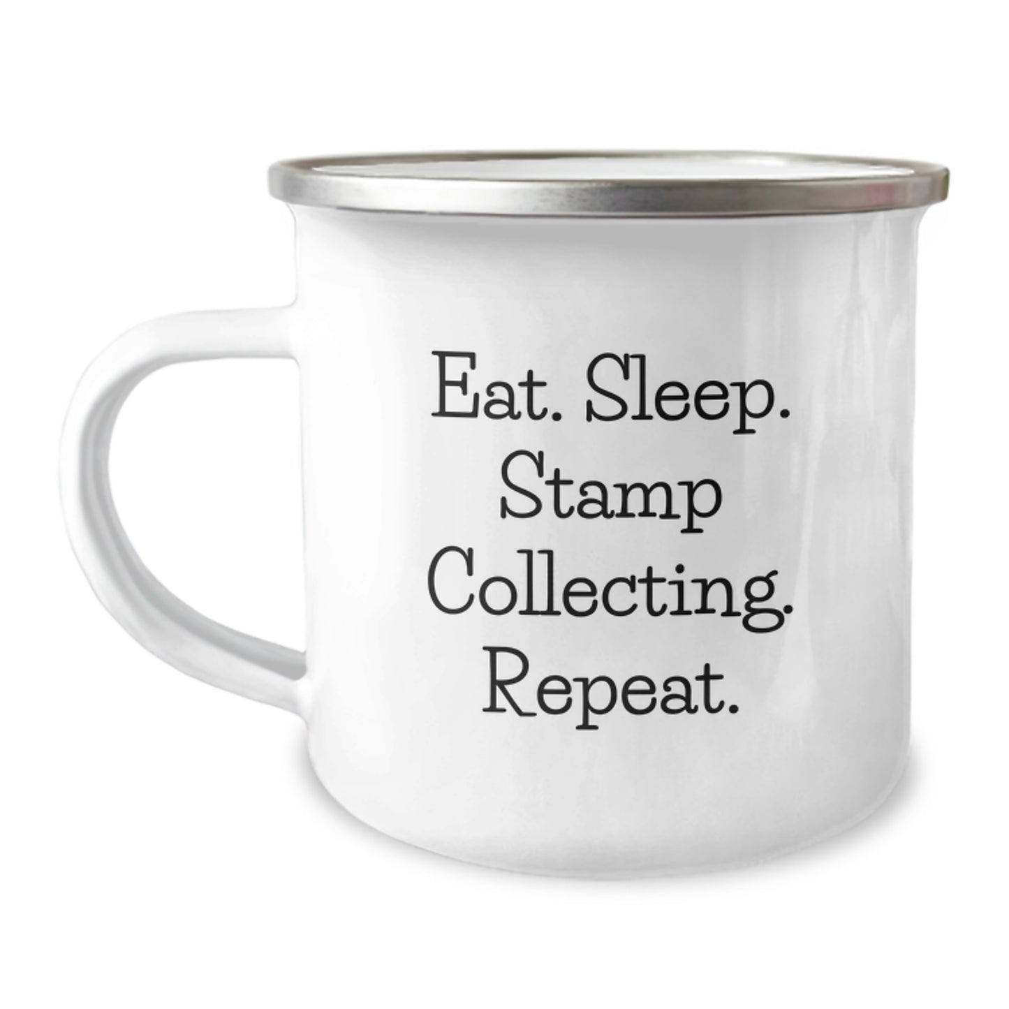 Funny Stamp Collecting Gifts for Men from Family - Eat. Sleep. Stamp Collecting. Repeat. Mugs for Graduation - Image 1
