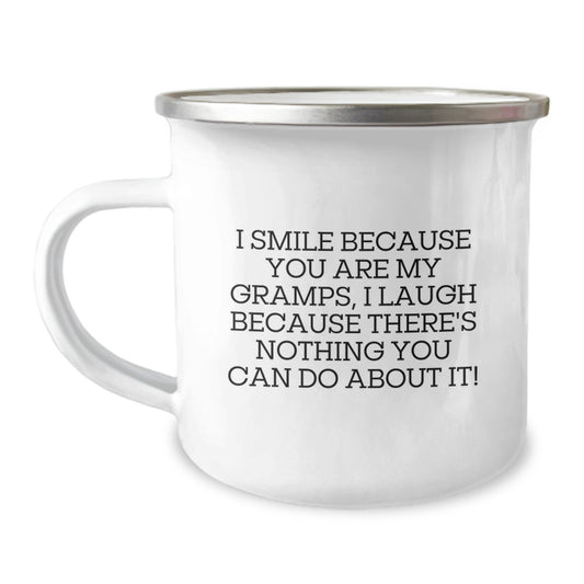 Funny Gramps Gifts, I Smile Because You Are My Gramps, Camping Mug for Birthday, Gifts from Family to Gramps - Image 1