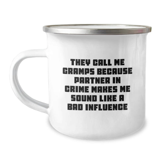 Funny Gramps Gifts for Men - 'They Call Me Gramps Because' Camping Mug, Perfect for Christmas Unique Gifts from Family and Friends - Image 1