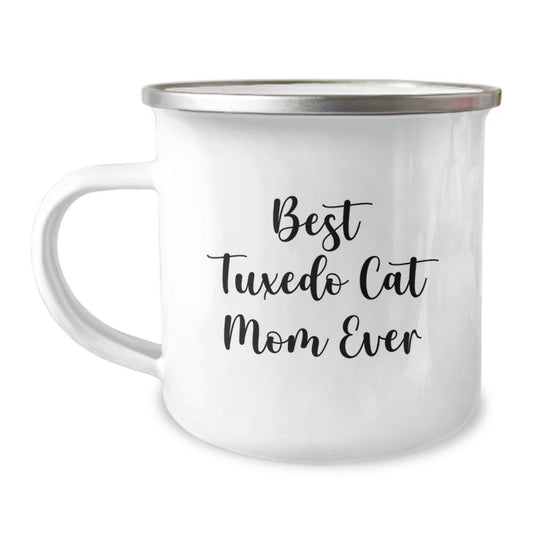 Tuxedo Cat Mom Gifts from Friends - Best Ever Graduation Unique Gifts for Women - Funny Camping Mug - Image 1