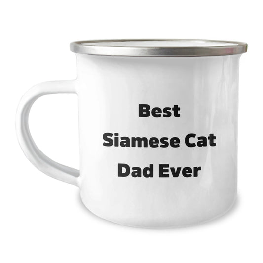 Funny Siamese Cat Dad Gifts from Family - Best Siamese Cat Dad Ever Birthday Mugs for Men, Women, and Friends - 12 oz Stainless Steel with Enamel Finish - Image 1