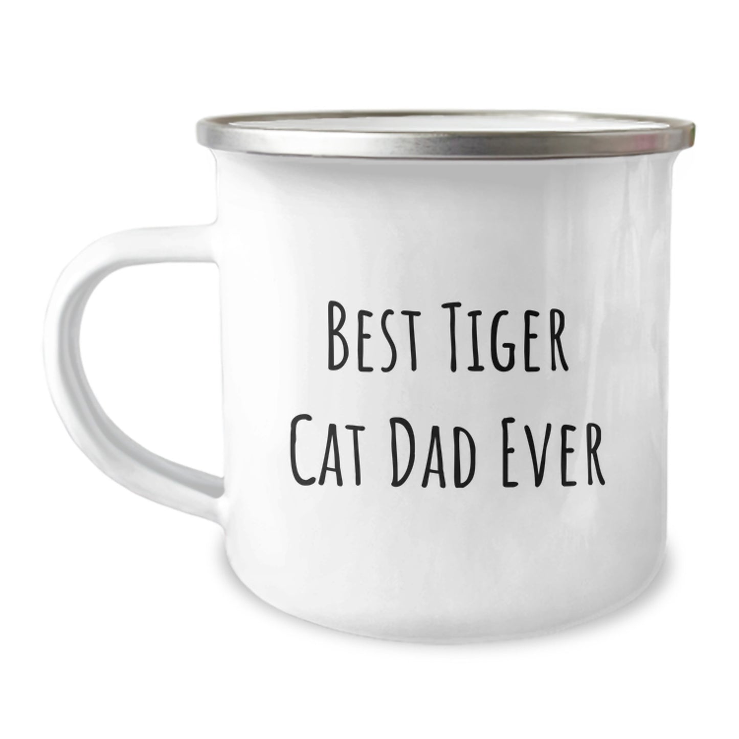 Funny Tiger Cat Dad Gifts from Friends for Birthday Unique Camping Mugs, Best Tiger Cat Ever Quote - Image 1
