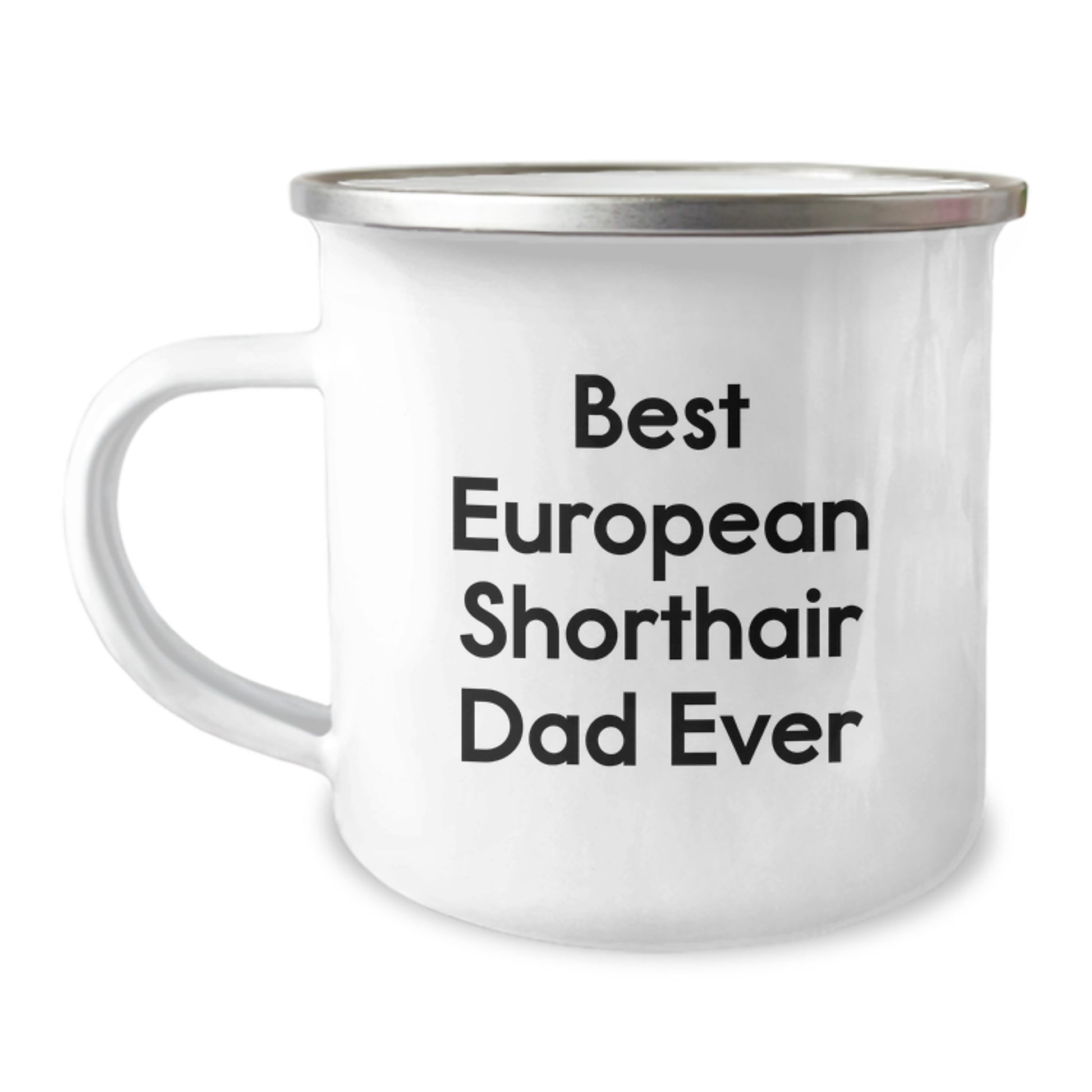 European Shorthair Cat Dad Gifts from Friends - Funny Camping Mug for Birthday - Image 1
