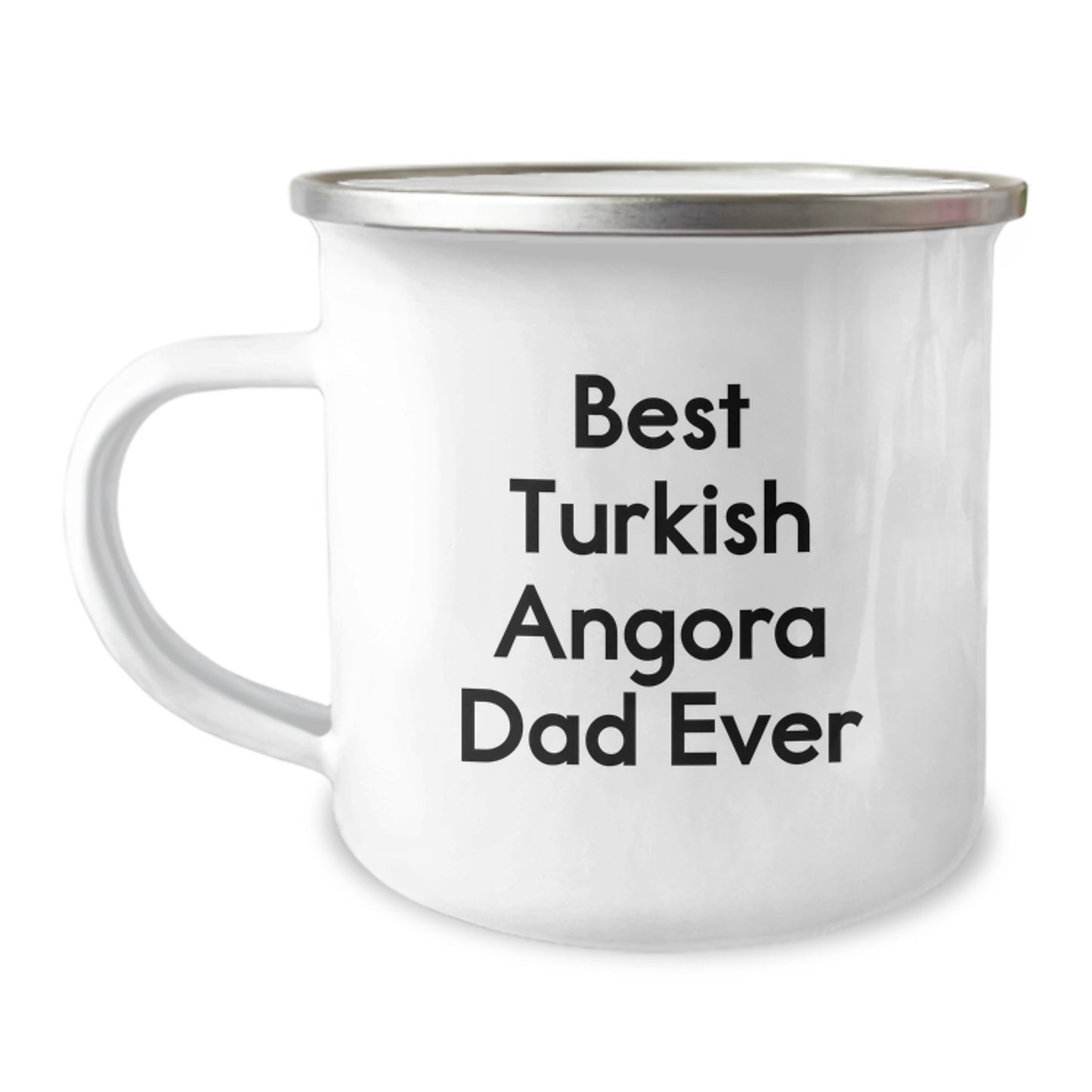 Turkish Angora Cat Birthday Unique Gifts, Camping Mug for Dad, 'Best Turkish Angora Dad Ever' Funny Quote, Gifts from Men to Family - Image 1