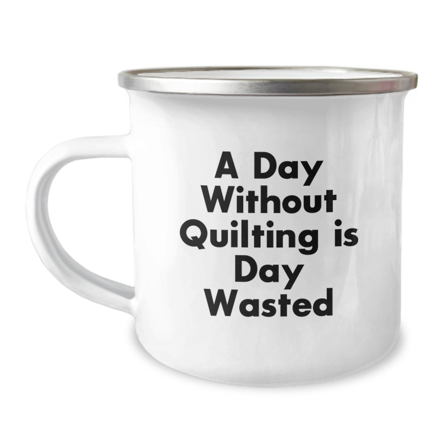 Quilting Camping Mug Gifts from Friends, Unique Birthday Unique Gifts for Quilting Enthusiasts, Funny Quilting Quote Mug, 12 oz Stainless Steel - Image 1