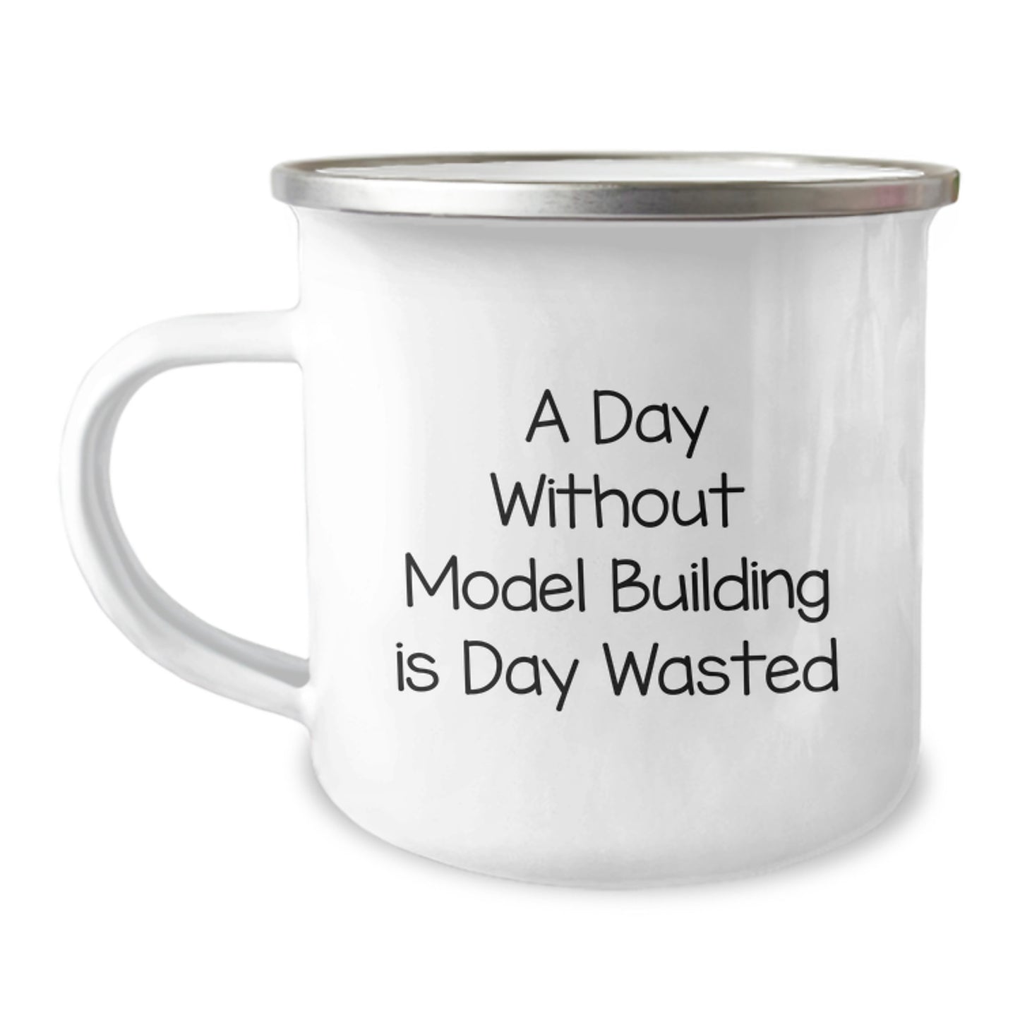Funny Model Building Gifts for Him from Friends on Birthday Unique Days Without Model Building Is Day Wasted Camping Mug - Image 1