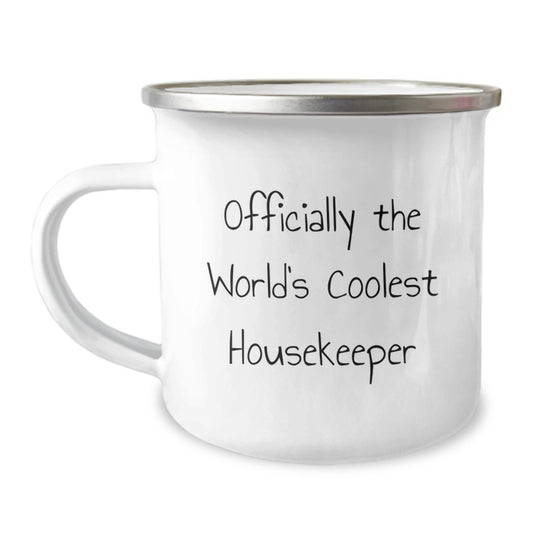 Funny Housekeeper Gifts for Housekeeper from Friends - Officially The World's Coolest Housekeeper Stainless Steel Camping Mug - Image 1
