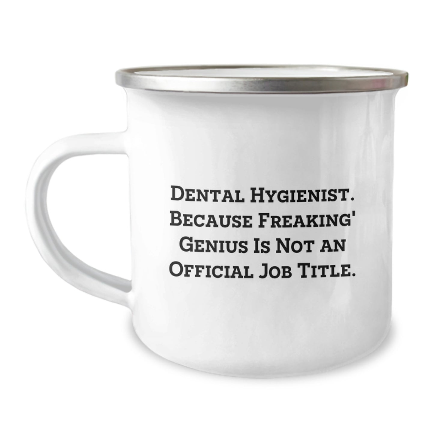 Funny Dental Hygienist Gifts, Camping Mug for Birthday, 'Freaking' genius Quote, Gifts from Friends, Gifts for Her, Perfect Dental Hygienist Present - Image 1