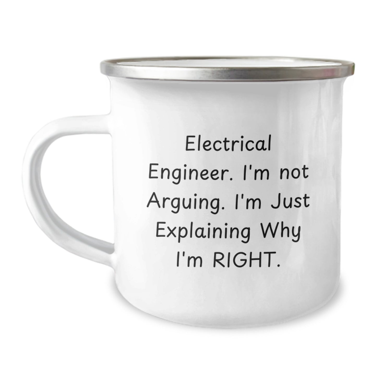 Electrical Engineer Gifts Funny Quote Camping Mug for Men from Friends, 12 oz Stainless Steel with Enamel Finish, Perfect Graduation Unique Gifts for Electrical Engineer - Image 1