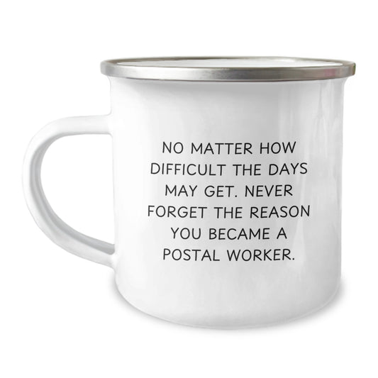 Funny Postal Worker Gifts from Men to Friends and Family - Unique Valentine's Camping Mugs - Never Forget Why You Became a Postal Worker - Image 1