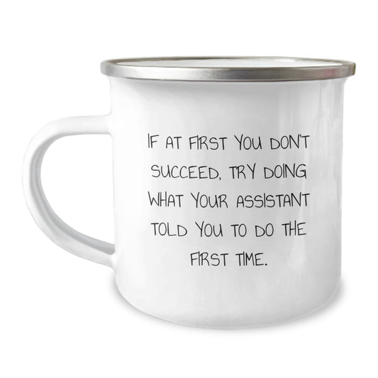 Funny Assistant Gifts for Men, Gifts from Friends to Assistant, Camping Mug with Inspirational Quote, Graduation Unique Gifts for Assistant - Image 1
