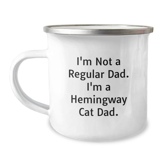 Funny Hemingway Cat Dad Gifts for Men - I'm Not A Regular Dad. I'm A Hemingway Cat Dad. Camping Mug, Ideal Gift for Friends and Family on Christmas - Image 1
