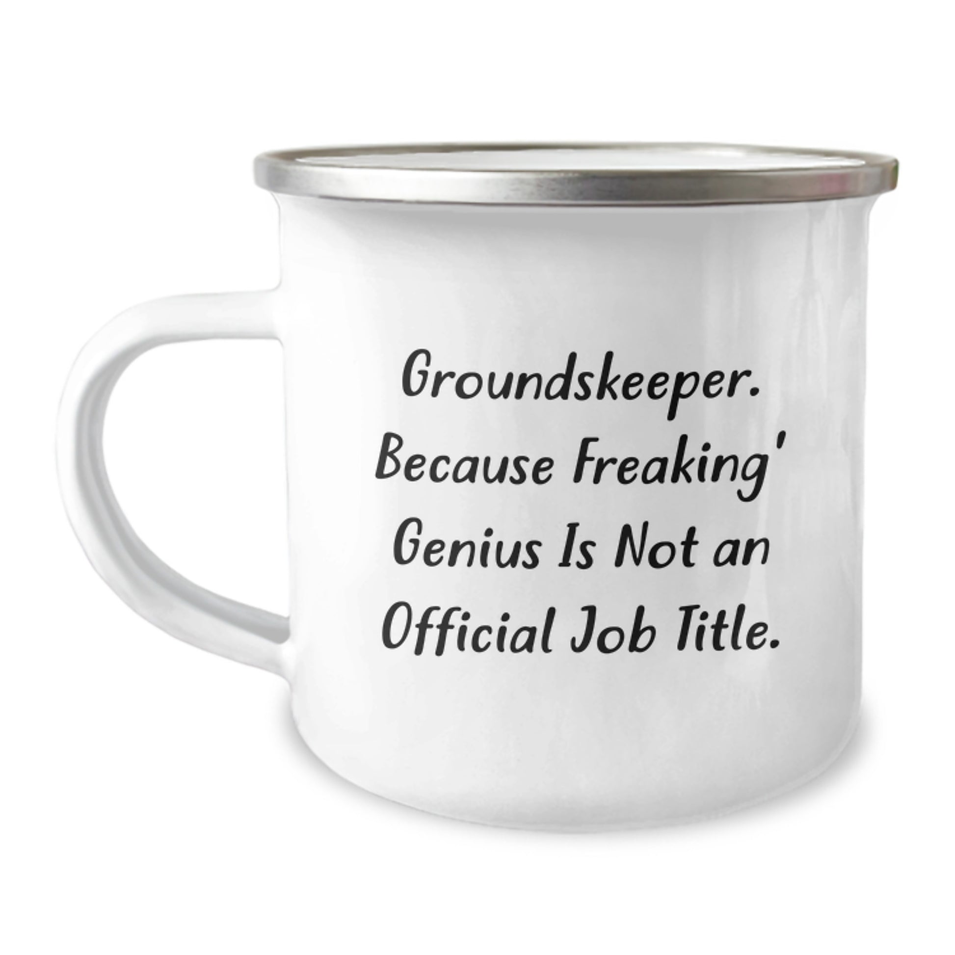 groundskeeper Gifts - Funny Camping Mug 'Freaking genius Is Not An Official Job Title', Perfect for groundskeeper Men, Women, Friends, Coworkers, Family at Christmas - Image 1