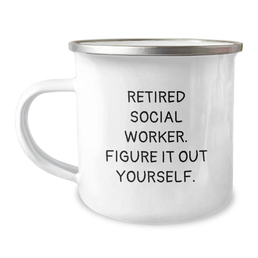Funny Gifts for Social Workers - Camping Mug for Christmas - 'Figure It Out Yourself' Quote - Image 1