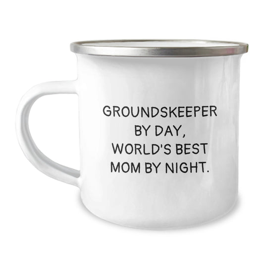 Funny groundskeeper Gifts from Mom - groundskeeper By Day, World's Best Mom By Night. Camping Mug, Valentine's Unique Gifts for groundskeeper - Image 1
