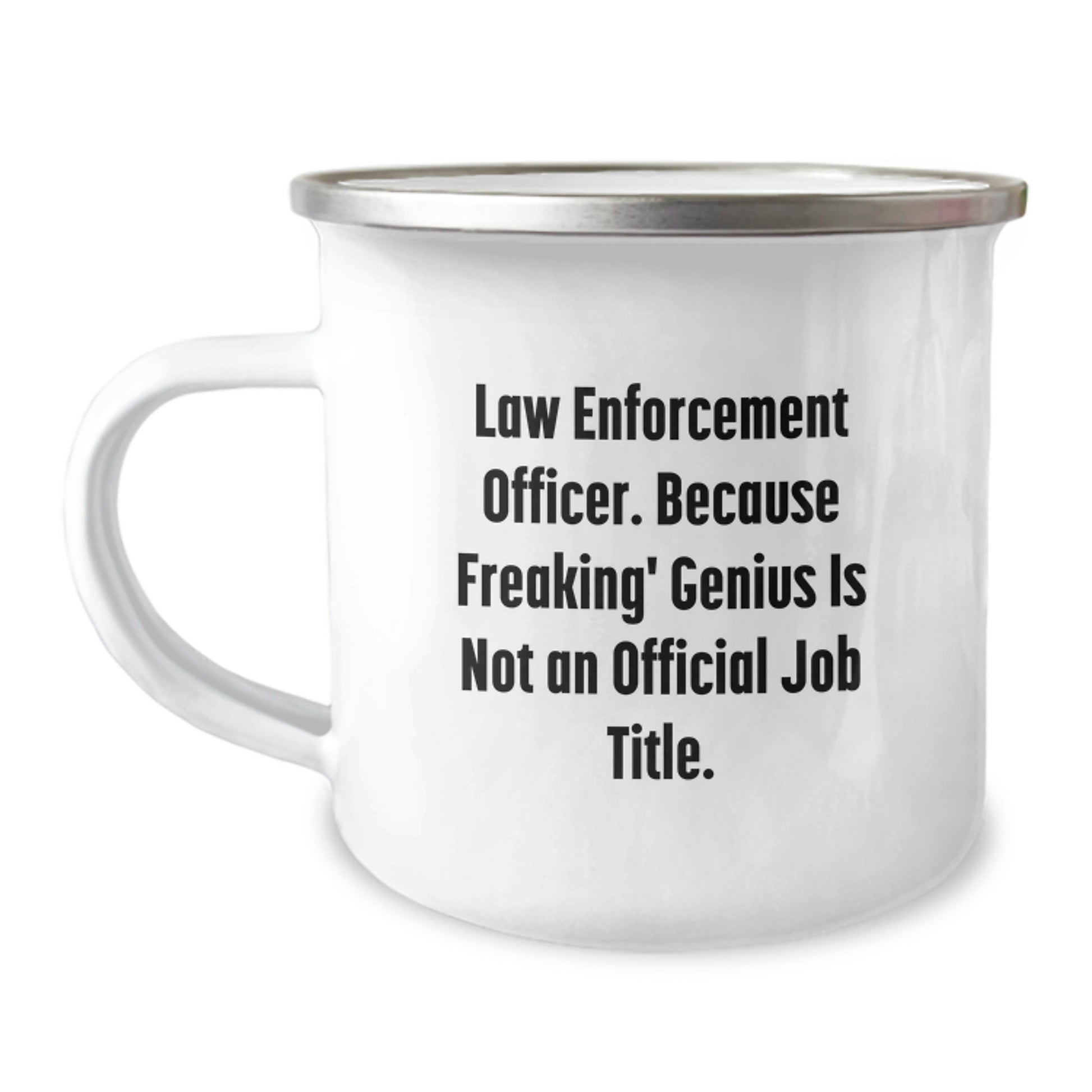 Funny Law Enforcement Officer Camping Mug Gifts for Men, Unique Christmas Memorable Presents from Friends, Family, and Coworkers - Image 1