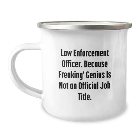 Funny Law Enforcement Officer Camping Mug Gifts for Men, Unique Christmas Memorable Presents from Friends, Family, and Coworkers - Image 1