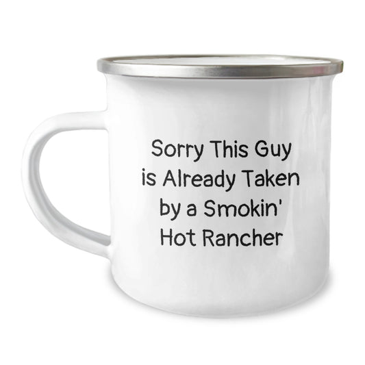 Rancher Birthday Unique Gifts from Friends to Smokin' Hot Rancher Lover's Camping Mug - Funny Quote for Rancher Enthusiasts, Birthday Unique Gifts for Men Women Coworkers Family - Image 1