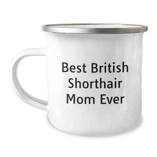 British Shorthair Cat Mom Gifts for Friends from Family - Funny Camping Mug for Graduation - Image 1