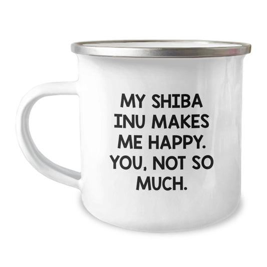 Funny Shiba Inu Dog Gifts for Men from Friends - Shiba Inu Makes Me Happy Birthday Unique Mugs - Image 1