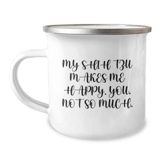 Funny Shih Tzu Dog Camping Mug Gifts from Men to Friends for Birthday Unique - Image 1