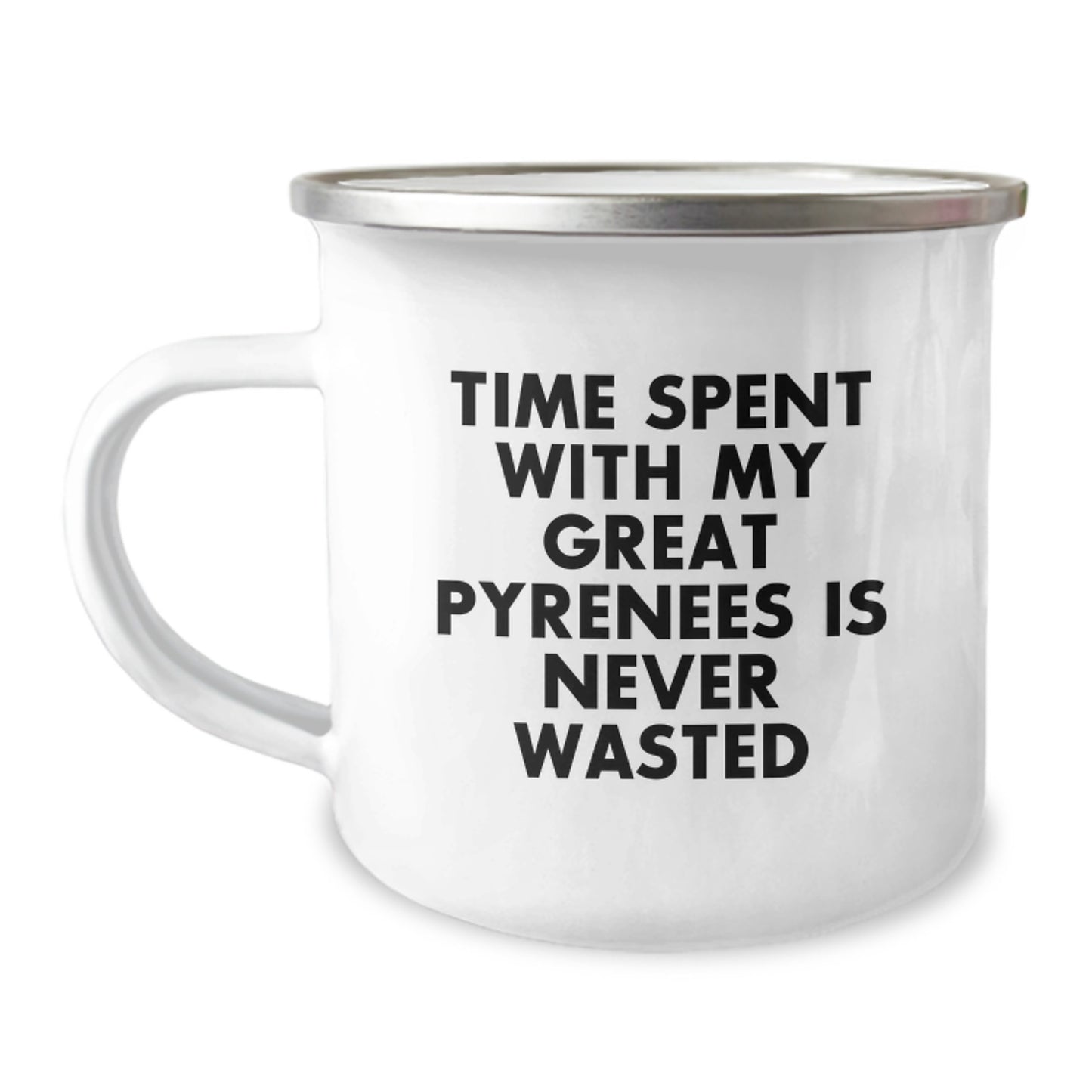 Funny Great Pyrenees Dog Gifts for Him - Time Spent with My Great Pyrenees Is Never Wasted - Great Pyrenees Dog Lover Birthday Unique Mug - Image 1
