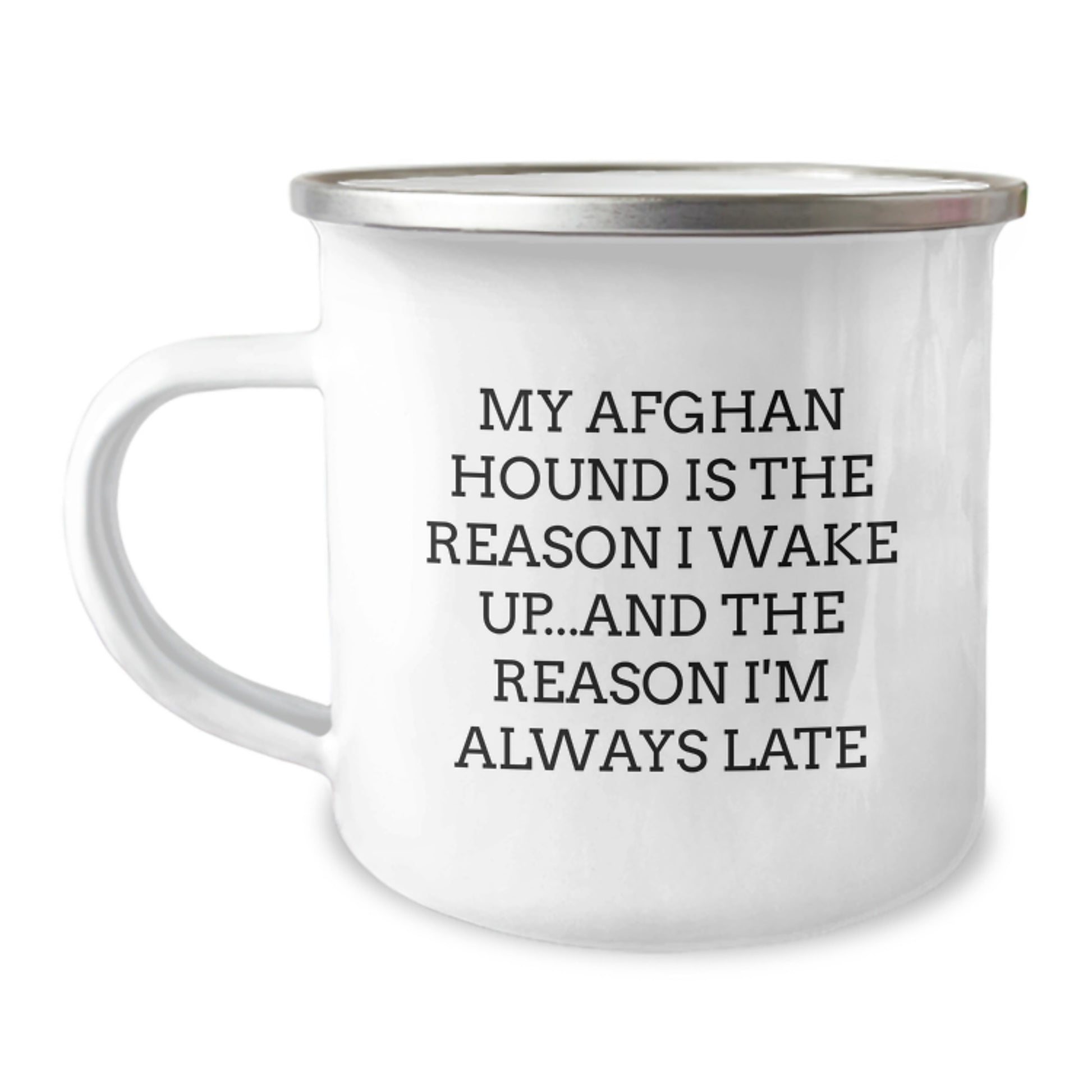 Funny Afghan Hound Dog Lover Gifts for Men, Birthday Unique Mugs for Friends and Family - My Afghan Hound Is The Reason I Wake Up...and The Reason I'm Always Late - Image 1