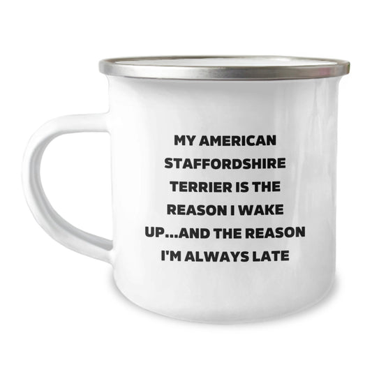 Funny Gifts from Friends for American Staffordshire Terrier Dog Owners, Birthday Unique Mugs, Camping Mugs with Inspirational Quote - Image 1