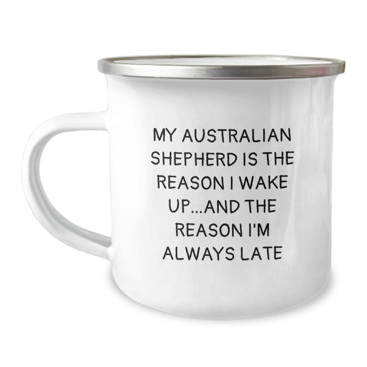 Funny Australian Shepherd Dog Camping Mug Gifts from Friends Birthday Unique Ideas for Men Women - Image 1