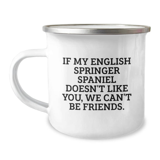 Funny English Springer Spaniel Dog Camping Mug Gifts from Friends for Birthday Unique - Image 1