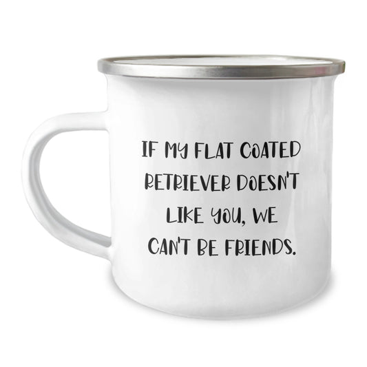 Funny Flat Coated Retriever Dog Camping Mug Gifts for Friends from Men - Image 1