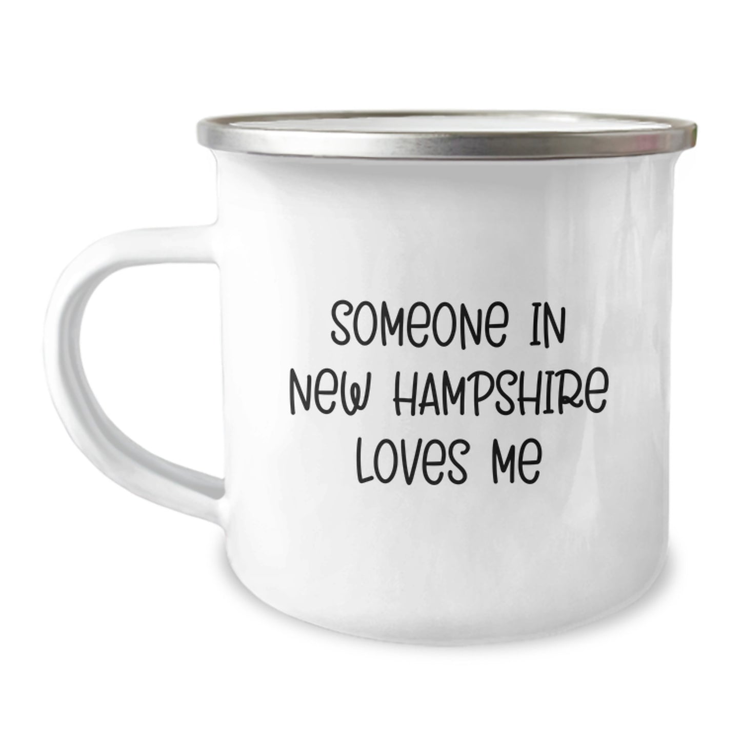 New Hampshire Camping Mug, Funny Quote 'Someone In New Hampshire Loves Me', Gifts from Friends for Birthday - Image 1
