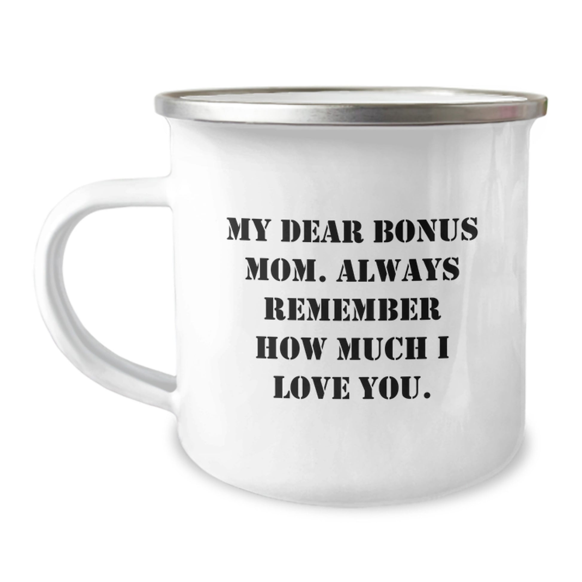 Funny Bonus Mom Gifts from Family - My Dear Bonus Mom Camping Mug for Birthday Unique Gifts - Image 1