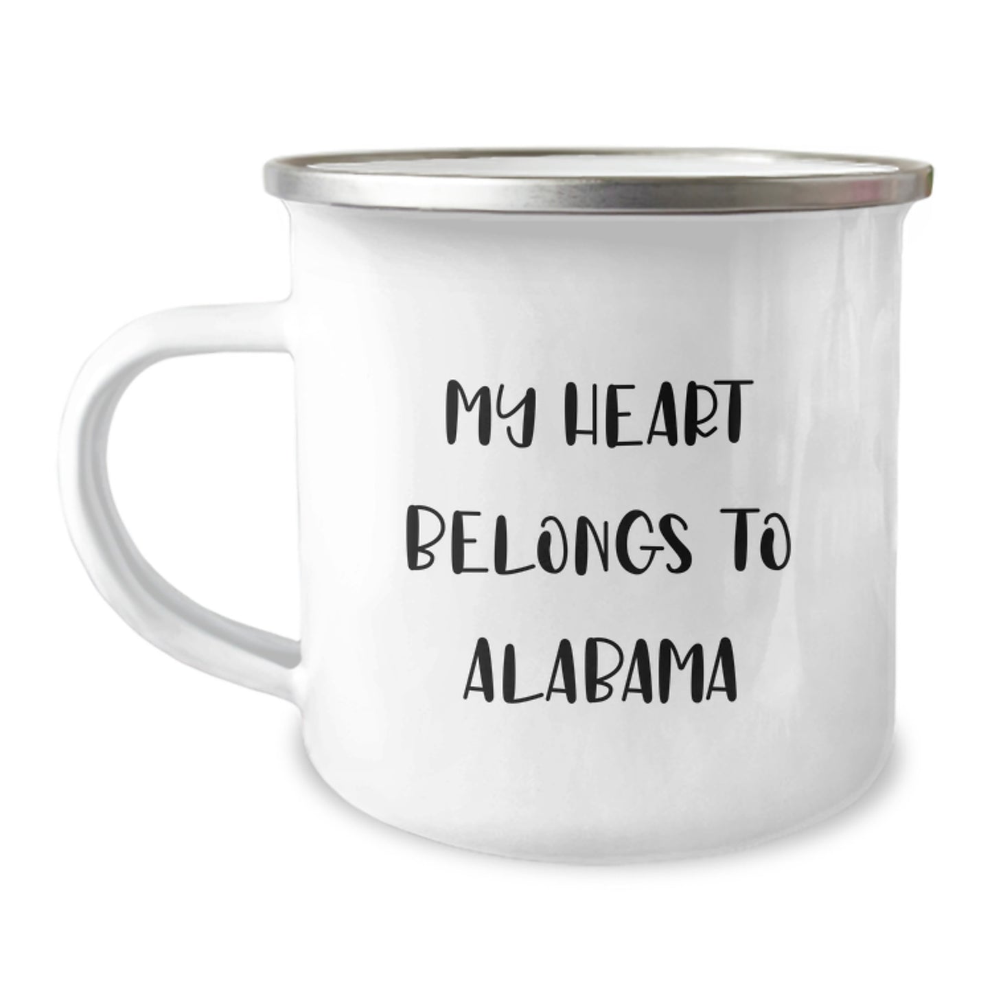 Alabama Camping Mug, My Heart Belongs To Alabama, Funny Gift for Birthday, Gifts from Friends and Family, Unique Alabama Gifts - Image 1