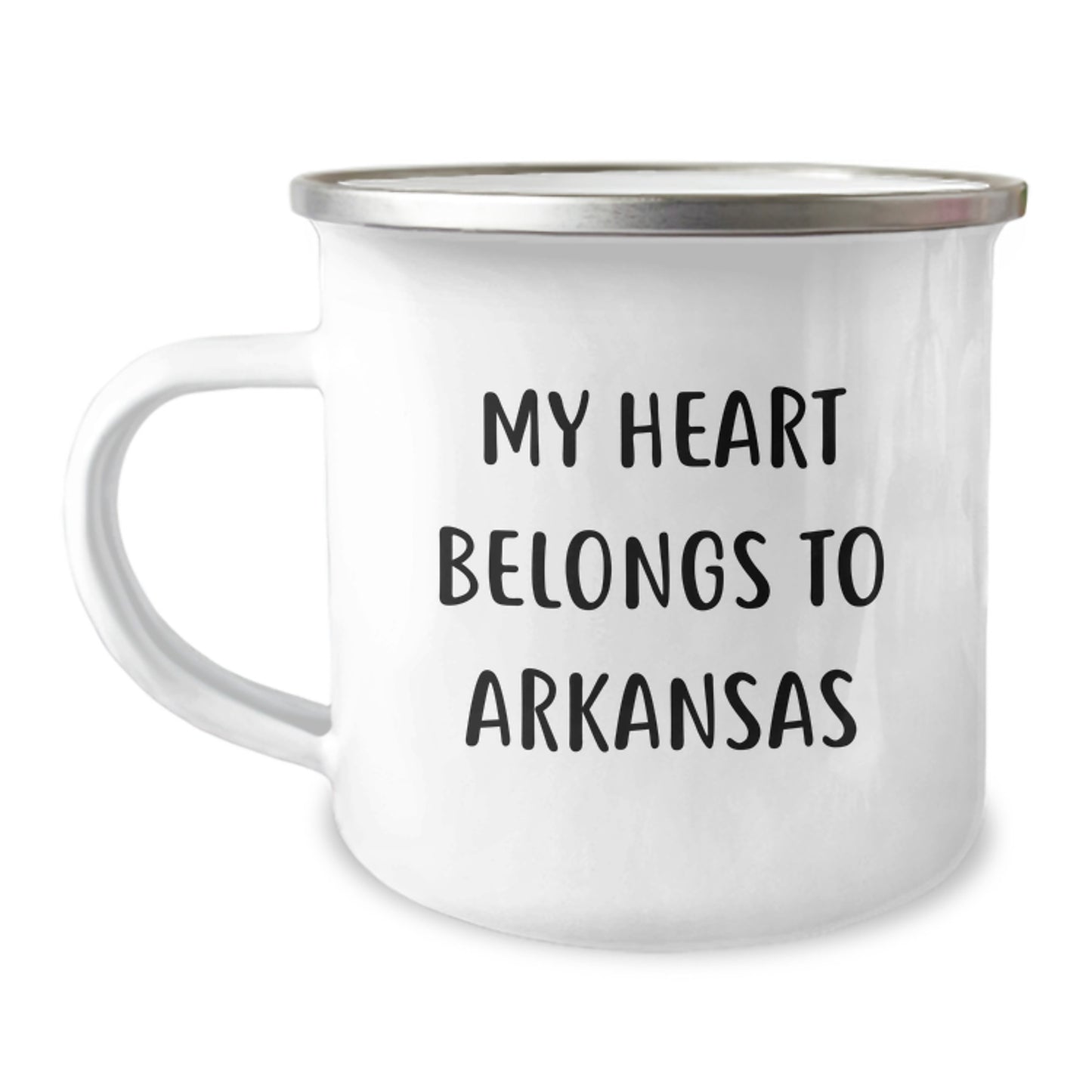 Funny Arkansas Gifts for Birthday - 'My Heart Belongs To Arkansas' Camping Mug for Friends, Family, or Coworkers - Unique Birthday Unique Gift from Men, Women, or Family - Image 1