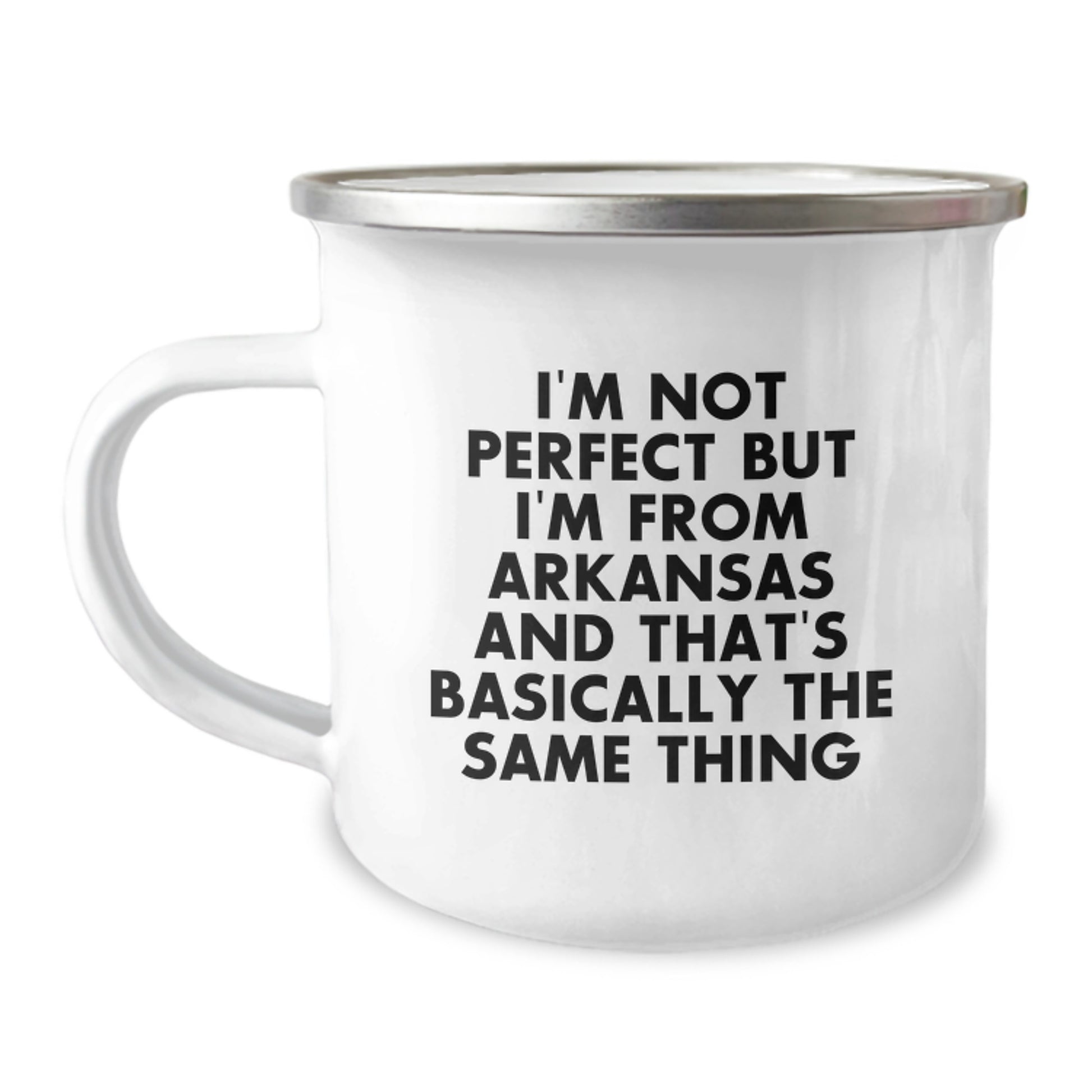 Gifts from Friends for Arkansas Lovers - Funny Camping Mugs for Valentine's, I'm Not Perfect But I'm From Arkansas, Unique Gifts for Him or Her - Image 1