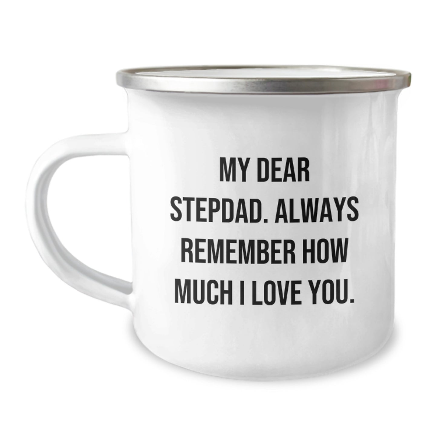 Funny Gifts from Men to Stepdads for Valentine's - 'My Dear Stepdad' Camping Mug - Image 1