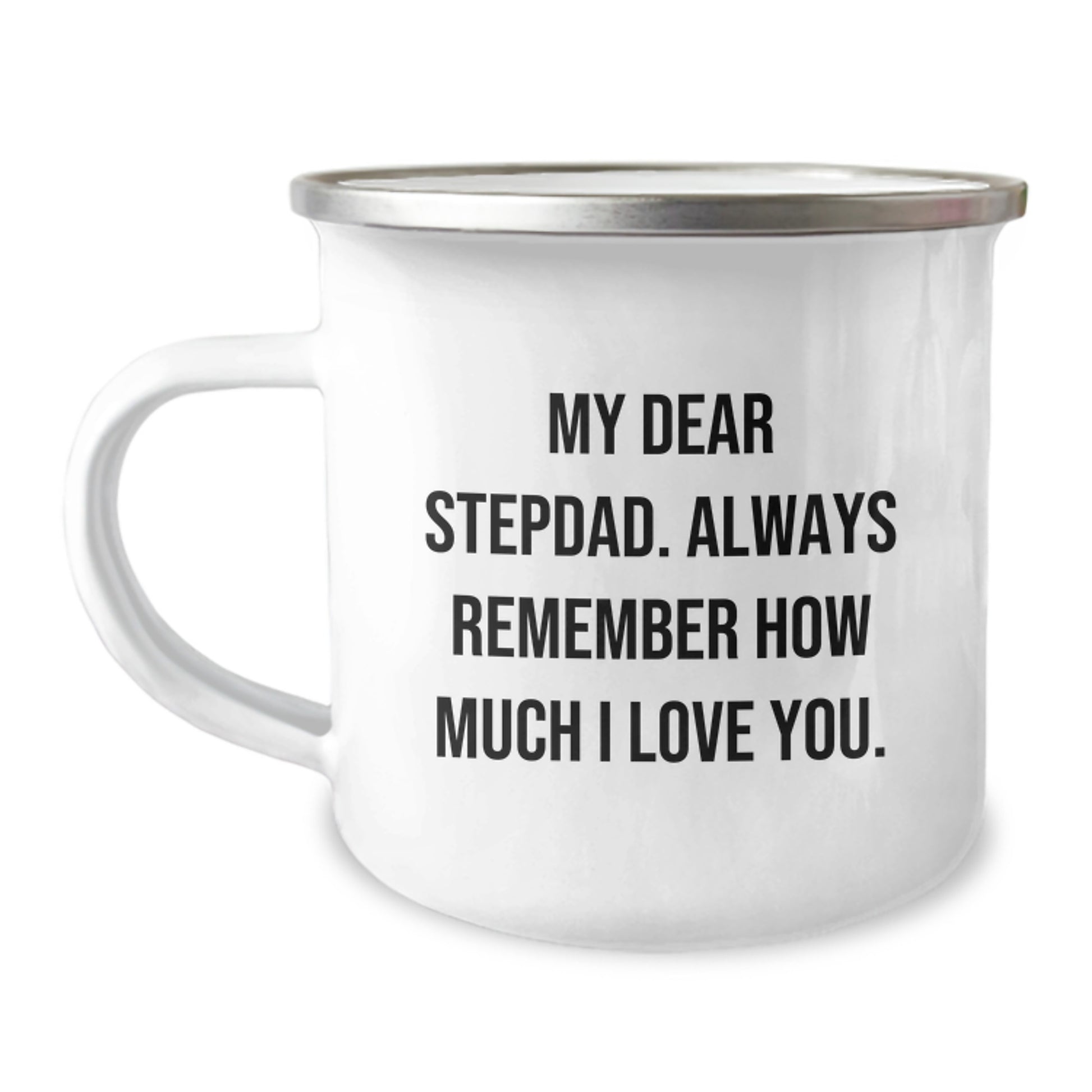 Funny Gifts from Men to Stepdads for Valentine's - 'My Dear Stepdad' Camping Mug - Image 1
