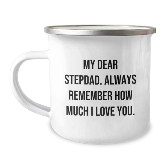 Funny Gifts from Men to Stepdads for Valentine's - 'My Dear Stepdad' Camping Mug - Image 1