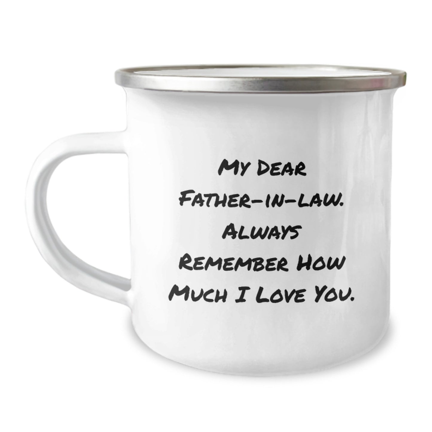 Funny Gifts from Family to Father-in-law - Camping Mug with Inspirational Quote for Him - Perfect Father's Day Unique Gifts - Image 1