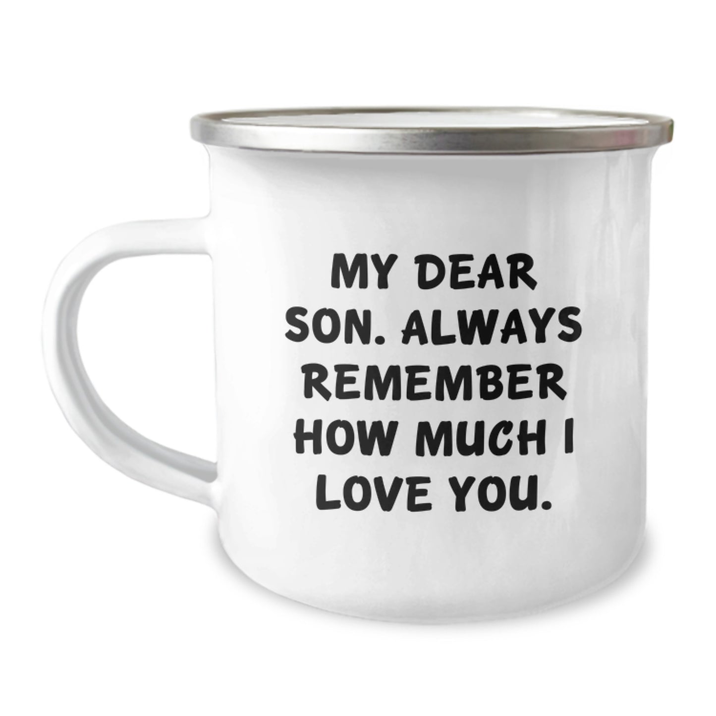 Funny Son Gifts, Camping Mug for Outdoor Enthusiasts - Gifts from Mom - Son Love Quotes, Funny Son Camping Mug, Unique Gifts for Son's Birthday - Perfect Unique Son Gifts for Men - Image 1
