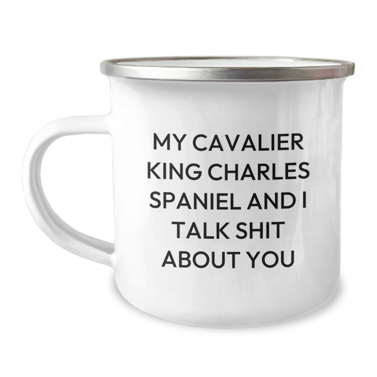 Cavalier King Charles Spaniel Dog Funny Christmas Camping Mug Gifts from Friends to Family Members Who Talk Shit About You - Image 1