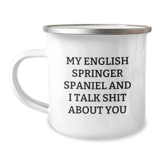 Funny English Springer Spaniel Dog Dad Camping Mug Gifts from Men for English Springer Spaniel Dog Lover on Father's Day - Image 1