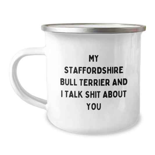 Staffordshire Bull Terrier Dog Lover Funny Quotes Gifts from Friends for Christmas Unique Mug 12 oz Stainless Steel - Image 1