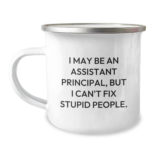 Funny Assistant Principal Gifts, Valentine's Unique Mugs for Men, Women, Coworkers, and Family - I May Be An Assistant Principal, But I Can't Fix Stupid People. - Image 1