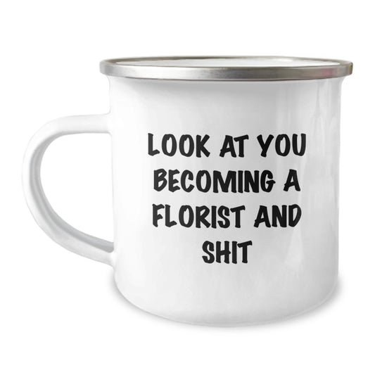 Funny Florist Camping Mug Gifts for Florist Friends from Family - Image 1