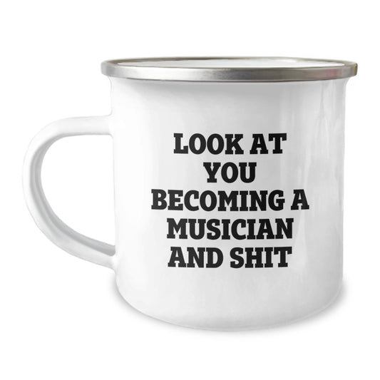 Funny Musician Gifts for Men - Camping Mug with Inspirational Quote, Perfect for Graduation Unique Gifts from Friends, Family, or Coworkers - Image 1