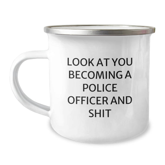 Funny Police Officer Camping Mug Gifts for Him, Unique Valentine's Unique Gifts from Friends, Men, Family, and Coworkers - Image 1