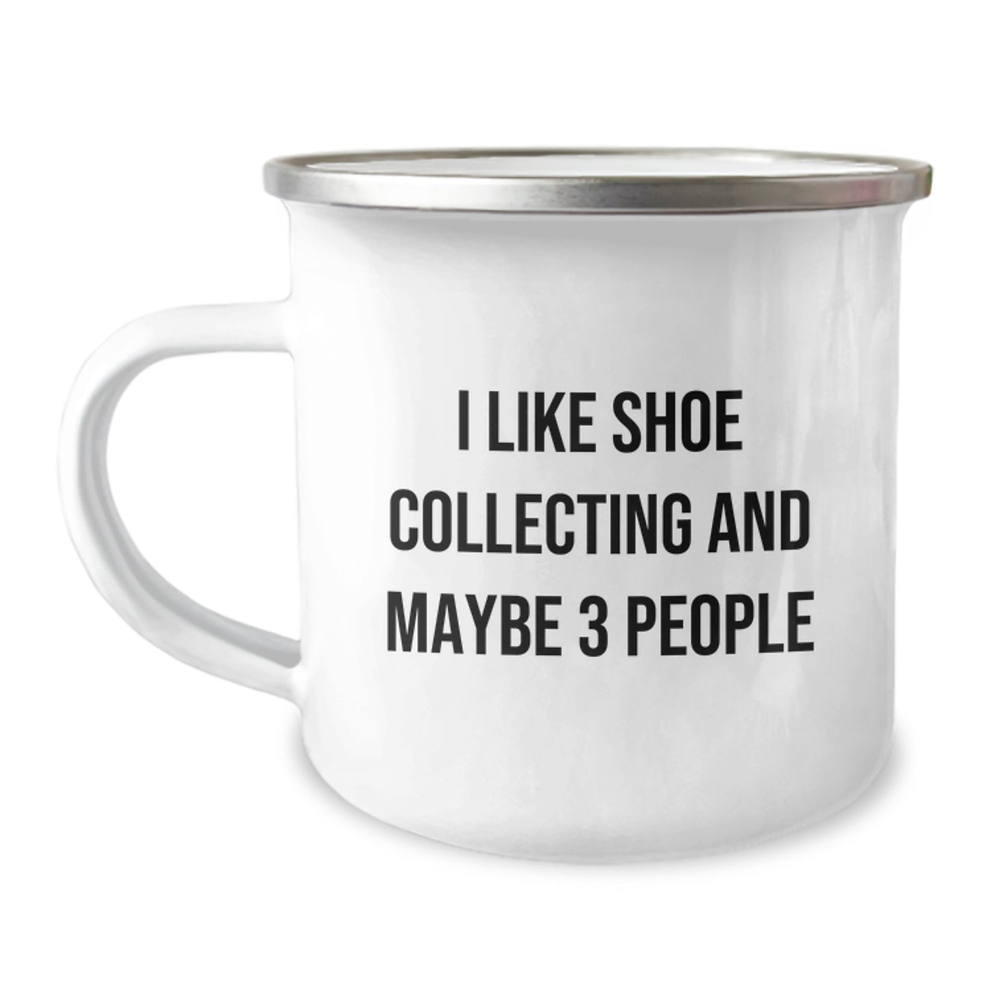 Funny Shoe Collecting Gifts for Men Friends with Enamel Camping Mug, Gift from Family for Graduation Unique - Image 1