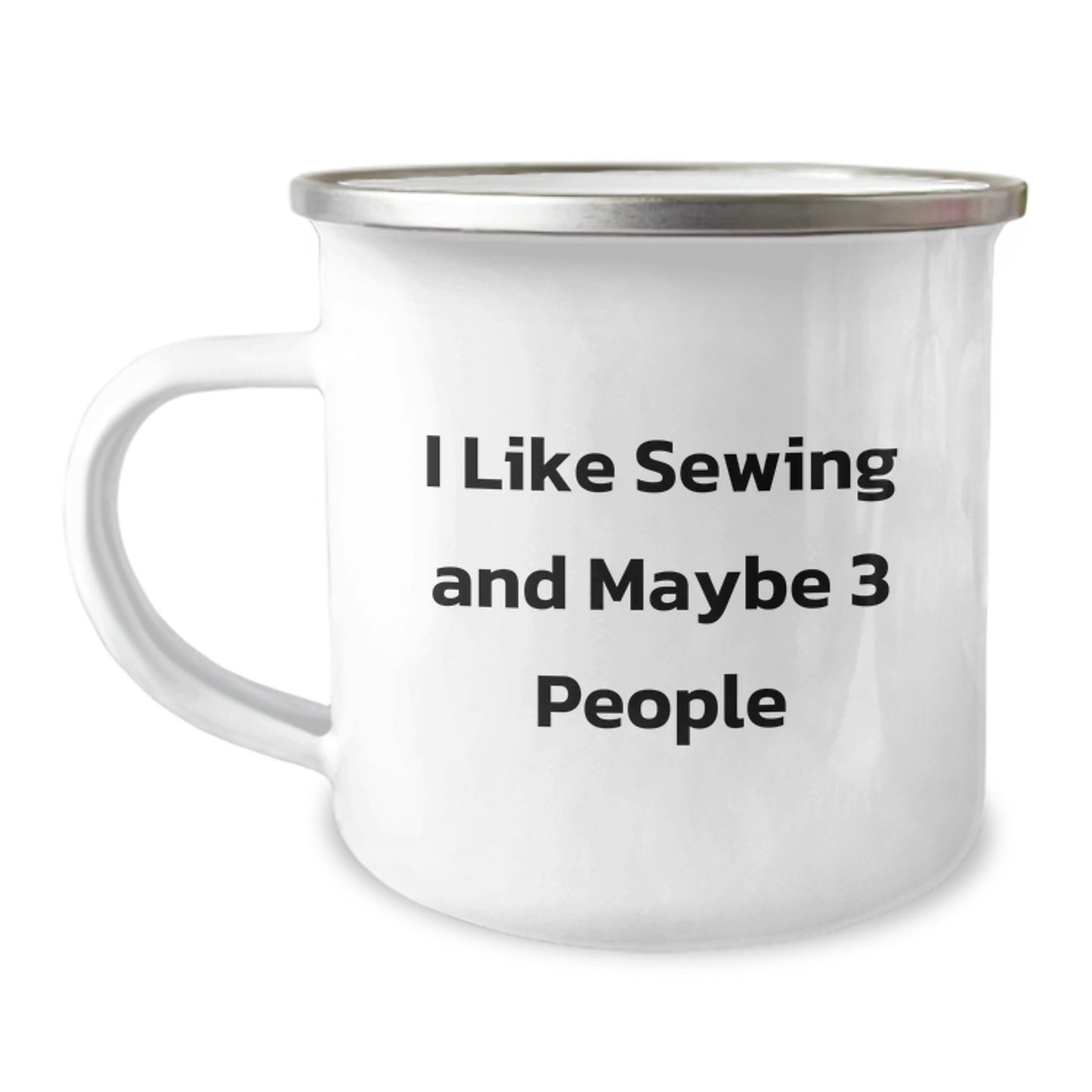 Sewing Enthusiast's Camping Mug, Funny Gift for Sewing Friends and Family Members, Customized Mug for Christmas Unique Gifts - Image 1